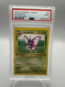 PSA 9 1st Edition Venomoth 29/64 Jungle 1999 Wizards Pokemon Non Holo Rare - Image 1