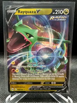 Rayquaza V 100/159 Crown Zenith Ultra Rare Holo Pokemon Card NM 1010#288 - Image 1