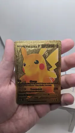 Nintendo Pokemon Pikachu V HP190 Gold Foil Metal Fan Art Card 170/185 - Image 3