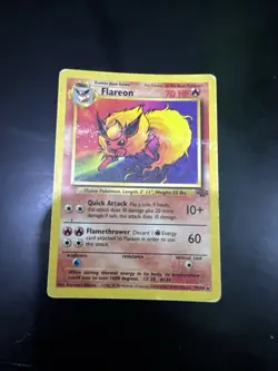 FLAREON Jungle Holo Foil POKEMON 1999 Vintage Trading Card 3/64 TCG - Image 1