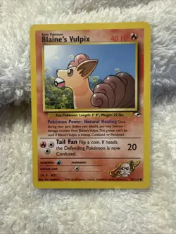 Pokemon TCG Blaine's Vulpix 65/132 Gym Heroes WOTC 2000 Common Vintage Card - Image 1