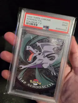 PSA 9 2000 Pokemon Game Topps Chrome Aerodactyl TV Rare Base Series 2 MINT GEM - Image 3