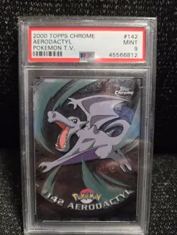 PSA 9 2000 Pokemon Game Topps Chrome Aerodactyl TV Rare Base Series 2 MINT GEM - Image 1