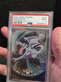 PSA 9 2000 Pokemon Game Topps Chrome Aerodactyl TV Rare Base Series 2 MINT GEM - Image 3