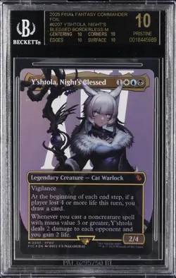2025 MTG FINAL FANTASY COMMANDER Y'SHTOLA, NIGHT'S BLESSED BGS 10 BLACK LABEL - Image 1
