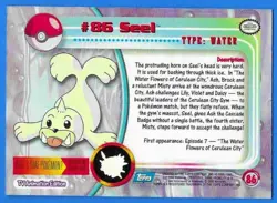 2000 Topps Pokemon TV Animation Edition Seel #86 Blue Topps Logo - Image 2