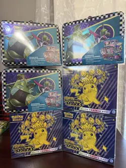 Pokemon Scarlet & Violet Surging Sparks ETB and TWM Lunchbox Lot Of 3 Sealed - Image 1