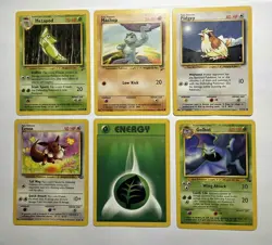 1999 Pokemon Lot Metapod Set 2 Common 81/130 Machop Fossil Goldbat Jungle Eevee - Image 1