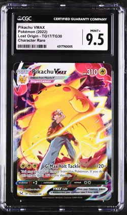 Pokemon TCG CGC 9.5 Pikachu VMAX Lost Origin Trainer Gallery TG17/TG30 - Image 1