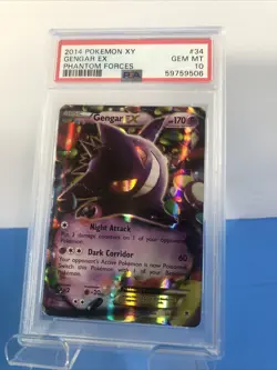 2014 Pokemon XY Phantom Forces Gengar EX 34/119 PSA 10 Gem Mint - Image 1