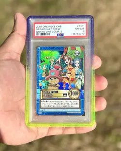 2001 ONE PIECE CARDDASS HYPER BATTLE GRAND LINE #S101 STRAW HAT CREW PSA 8 Foil - Image 2