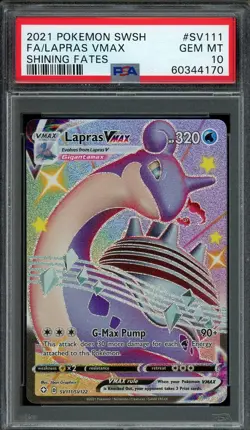 Lapras VMAX Pokemon 2021 SWSH Shining Fates Shiny Full Art SV111 PSA 10 GEM MT - Image 1