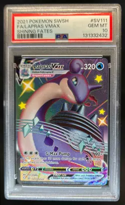 2021 Pokemon SWSH Shining Fates Lapras VMAX Shiny Vault #SV111/SV122 PSA 10 - Image 1