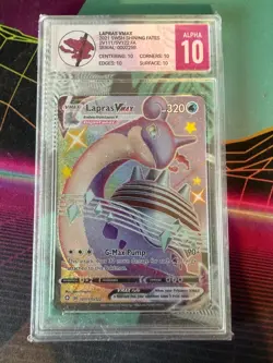 2021 Pokemon SWSH Shining Fates Lapras VMAX Shiny Vault SV111/SV122 PSA ALPHA 10 - Image 1
