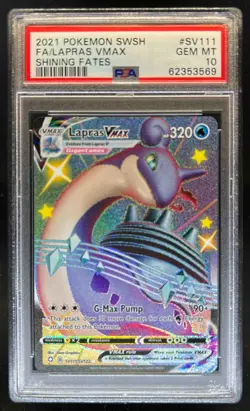 2021 Pokemon SWSH Shining Fates Lapras VMAX Shiny Vault #SV111/SV122 PSA 10 - Image 1