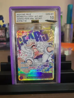 2023 One Piece Monkey.D.Luffy Alt Art OP05-119 Awakening of the New Era PSA 10 - Image 1