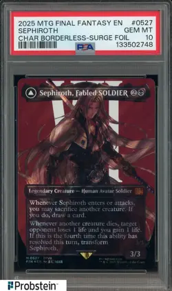 2025 MTG Final Fantasy En Char Borderless Surge Foil #0527 Sephiroth PSA 10 - Image 1