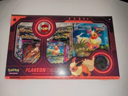 Pokemon TCG: Flareon VMAX Premium Collection Box New Factory Sealed Box - Image 1