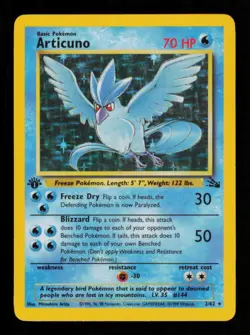 Pokemon Card Articuno 2/62 1ST EDITION Fossil Holo Vintage Rare WOTC LP 1999 - Image 1