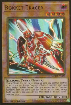 YUGIOH HOLO CARD ROKKET TRACER MGED-EN020 1ST EDITION - Image 1
