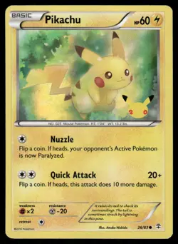 Pokemon Cards Pikachu 26/83 Generations 20th Anniversary Common NM - Image 1