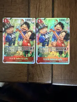 2 Card Lot ofAce & Sabo & Luffy One Piece OP13-007 English - Image 1