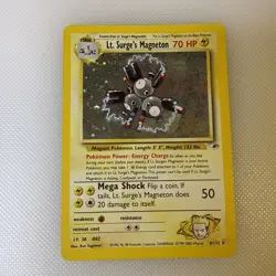 Pokemon TCG Lt. Surge's Magneton Gym Heroes 8/132 Holo Rare - Image 1