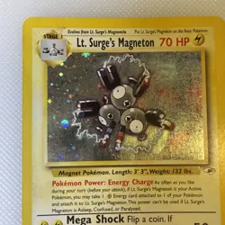Pokemon TCG Lt. Surge's Magneton Gym Heroes 8/132 Holo Rare - Image 3