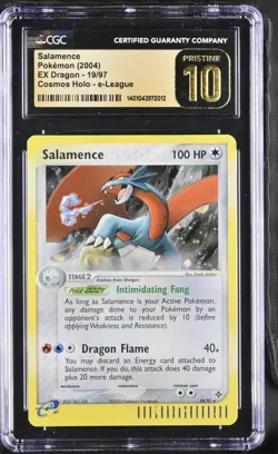 CGC 10 PRISTINE Salamence 19/97 (EX Dragon) 2004 Cosmos Holo Promo Pokemon - Image 1