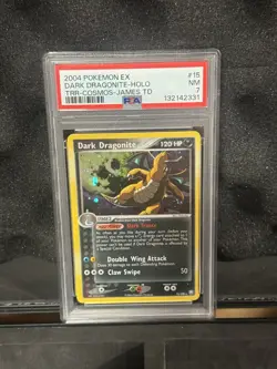 2004 Pokemon EX Dark Dragonite Holo PSA 7 TRR-Cosmos-James TD - Image 1