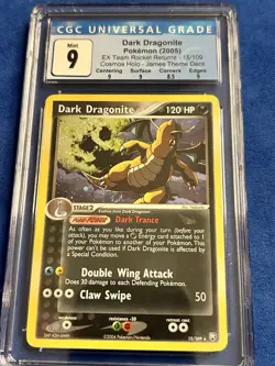 Pokemon- Dark Dragonite Cosmos HOLO #15/109, EX Team Rocket Returns, CGC 9 Mint - Image 2
