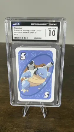 Pokemon Big Man Blastoise 2021 Pokemon Pocket UNO #5 CGC GEM MINT 10 BLUE TCG - Image 1
