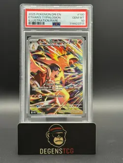 2025 Pokemon Destined Rivals Ethan's Typhlosion Illustration Rare PSA 10 190/182 - Image 1