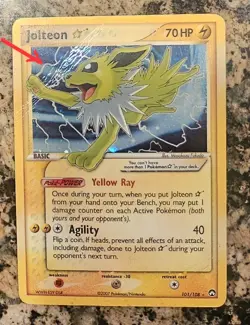 2007 Pokemon GOLD STAR EX Power Keepers SHINY Jolteon Holo Foil Rare 101/108 - Image 3