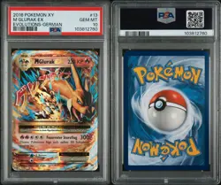 2016 Pokemon XY Evolutions Mega Glurak EX PSA 10 #13 Deutsch Low Pop 6 - Image 1