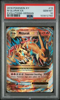 2016 Pokemon XY Evolutions Mega Glurak EX PSA 10 #13 Deutsch Low Pop 6 - Image 2