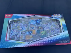 Pokemon TCG Prismatic Evolutions Lucario Ex + Tyranitar Ex Premium Collection - Image 1