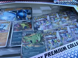 Pokemon TCG Prismatic Evolutions Lucario Ex + Tyranitar Ex Premium Collection - Image 4