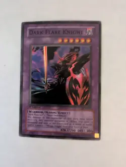 | Yugioh Dark Flare Knight DCR-017 1st Edition Super Rare LP/MP | Crease - Image 1