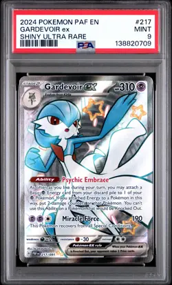 2024 POKEMON PAF EN-PALDEAN FATES SHINY ULTRA RARE #217 GARDEVOIR EX PSA 9 - Image 1