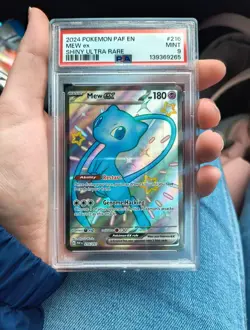 2024 POKEMON PAF EN-PALDEAN FATES SHINY ULTRA RARE #216 MEW EX PSA 9 216/091 - Image 1