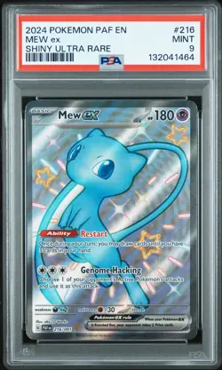2024 POKEMON PAF EN-PALDEAN FATES SHINY ULTRA RARE #216 MEW EX PSA 9 - Image 1