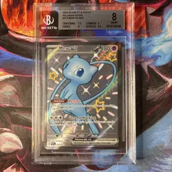 2024 POKEMON PAF EN-PALDEAN FATES SHINY ULTRA RARE #216 MEW EX PSA 8 - Image 1