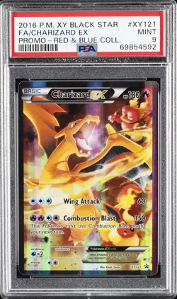2016 POKEMON XY PROMO RED & BLUE COLLECTION FULL ART/CHARIZARD EX PSA 9 - Image 1