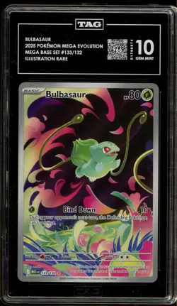 Pokemon Bulbasaur Mega Evolution Illustration Rare #133 TAG 10 Gem Mint - Image 1