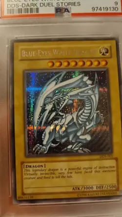 Yu-Gi-Oh Blue Eyes White Dragon DDS-001 PSA 9 Prismatic Secret Rare - Image 2