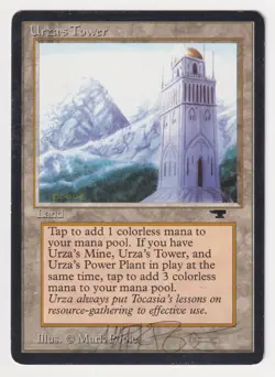Signed Urza's Tower (Mountains) HP Antiquities Artist Mark Poole 1994 MTG Magic! - Image 1