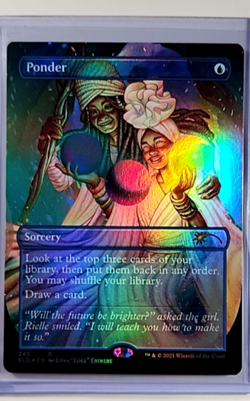 2021 MTG Magic The Gathering SLD Secret Lair Drop Borderless Foil #245 Ponder - Image 1