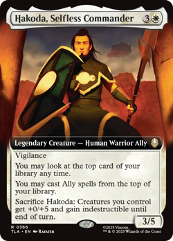 x1 Hakoda, Selfless Commander - Extended Art R MTG Avatar: The Last Airbender M/ - Image 1