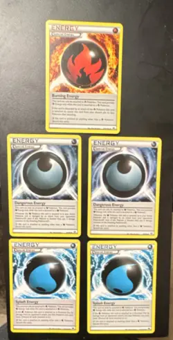 Pokemon TCG Special Energy Lot (6) - Burning, Dangerous, Splash Energy - Image 1